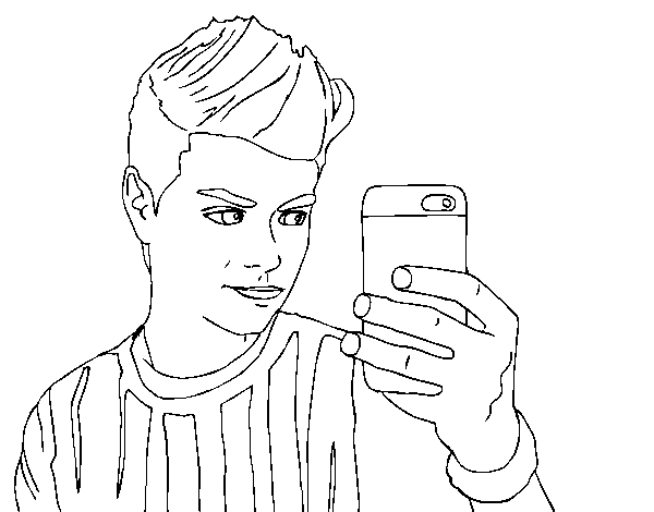 Disegno di Abraham Mateo selfie da Colorare