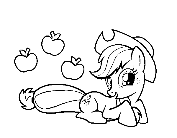Disegno di  Applejack e le sue mele da Colorare