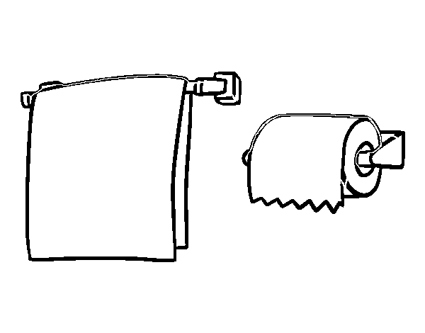 Disegno di  Asciugamano e carta igienica da Colorare