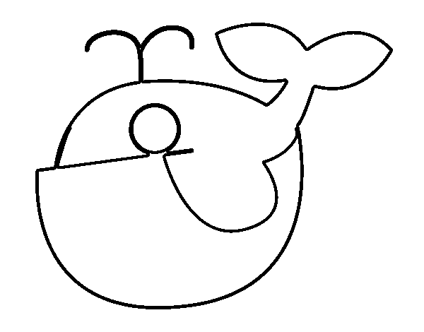 Disegno di Balena bebè da Colorare