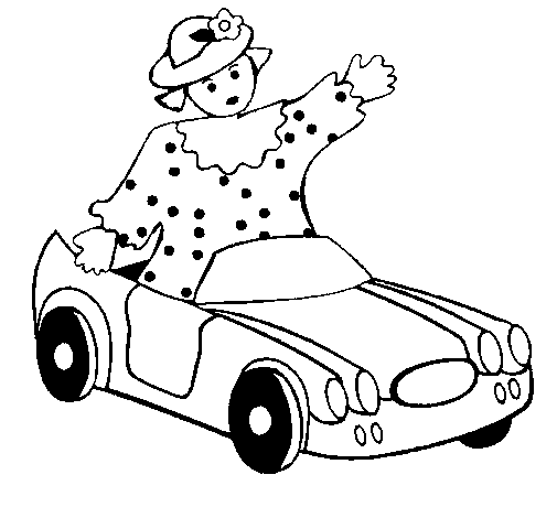 Disegno di Bambola in un’auto decappottabile  da Colorare