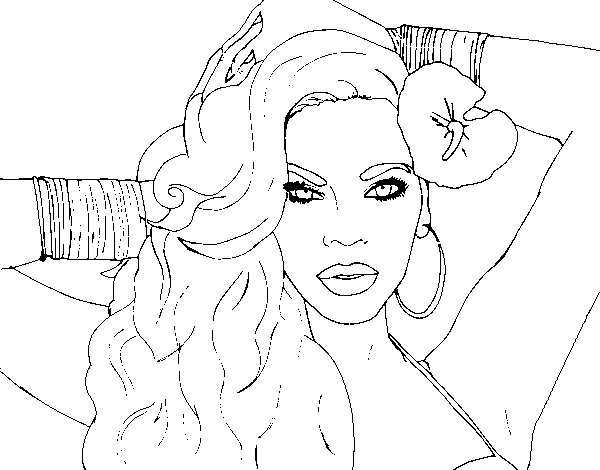 Disegno di Beyoncé da Colorare