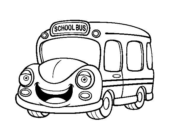 Disegno di Bus scolastico bambini da Colorare