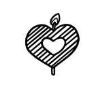 Dibujo de Candela a forma di cuore