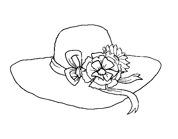 Disegno di Cappello con fiori da Colorare