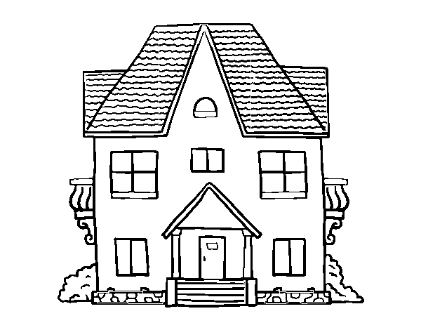 Disegno di Casa con balconi da Colorare