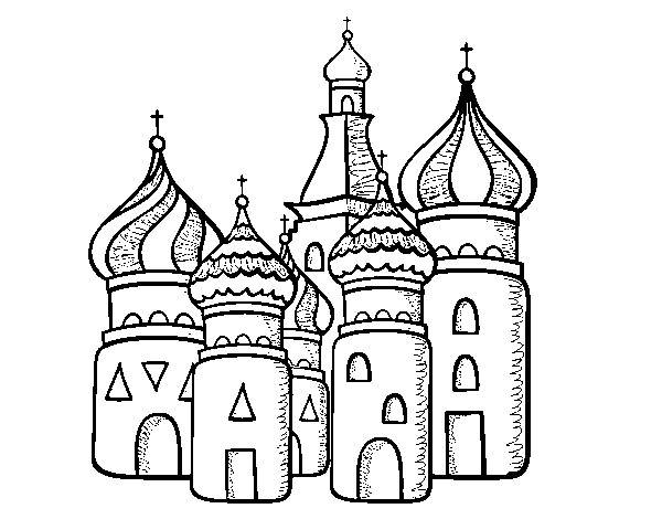Disegno di Cattedrale di San Basilio di Mosca da Colorare