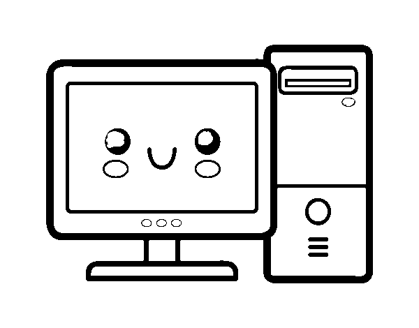 Disegno di Computer desktop da Colorare
