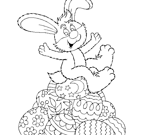 Disegno di Coniglio di Pasqua da Colorare