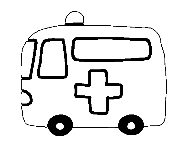 Disegno di Croce Rossa Ambulanza da Colorare