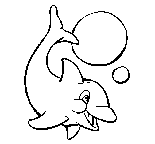 Disegno di Dolphin giocare con una palla da Colorare