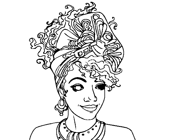 Disegno di Donna africana da Colorare