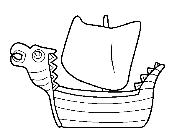 Disegno di Drakken, barca vikinga  da Colorare