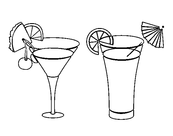Disegno di Due cocktail da Colorare