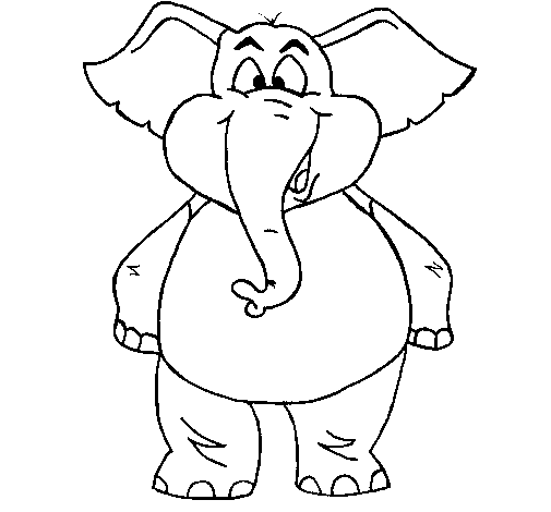 Disegno di Elefante contento  da Colorare