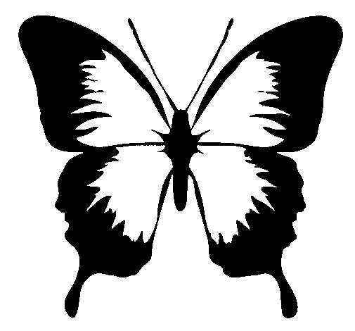 Disegno di Farfalla con le ali nere da Colorare