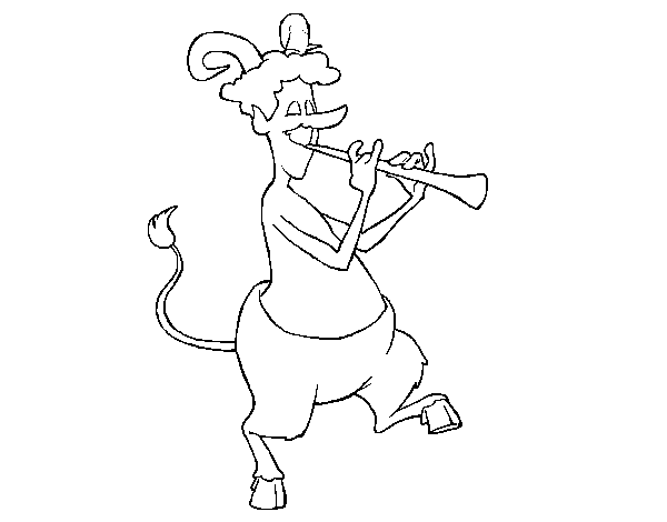 Disegno di Fauno che suona il flauto da Colorare