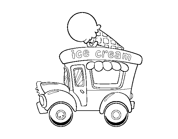 Disegno di Food truck dei gelati da Colorare
