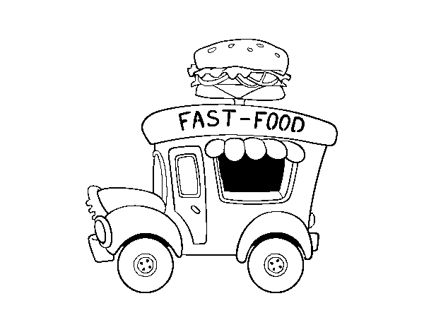Disegno di Food truck di hamburger da Colorare