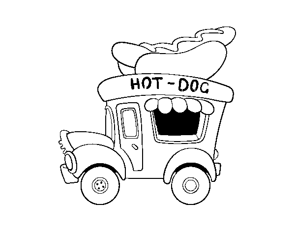 Disegno di Food truck di hot dog da Colorare