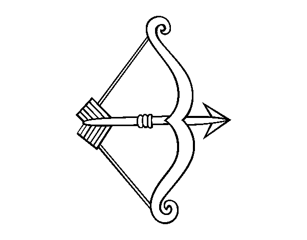 Disegno di Freccia con arco da Colorare