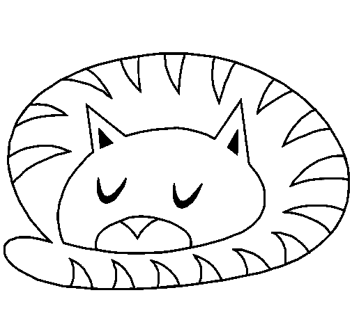 Disegno di Gatto addormentato  da Colorare