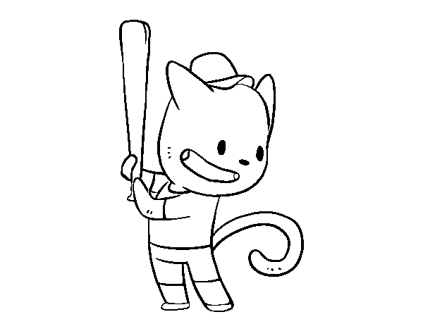 Disegno di Gatto battitore da Colorare