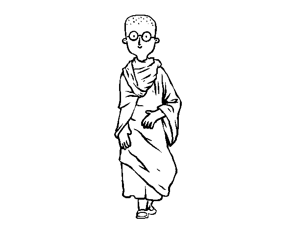 Disegno di Giovane buddista da Colorare