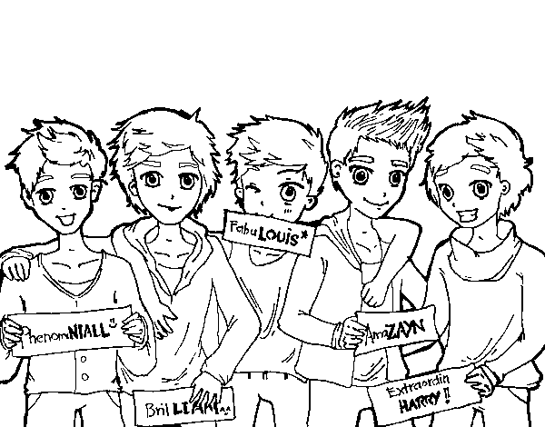 Disegno di I ragazzi di One Direction da Colorare