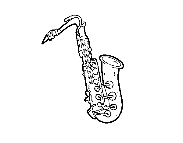 Disegno di Il sassofono tenore da Colorare