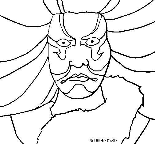 Disegno di Kabuki da Colorare