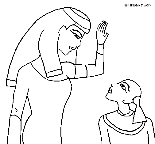 Disegno di Madre e figlio egiziani da Colorare