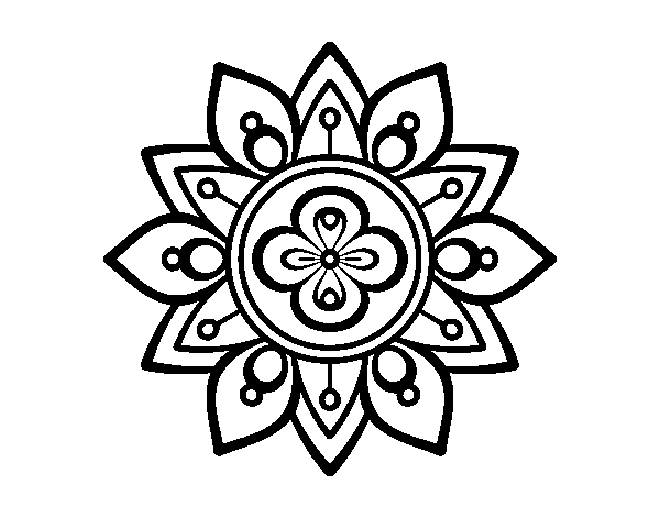 Disegno di Mandala fior di loto da Colorare