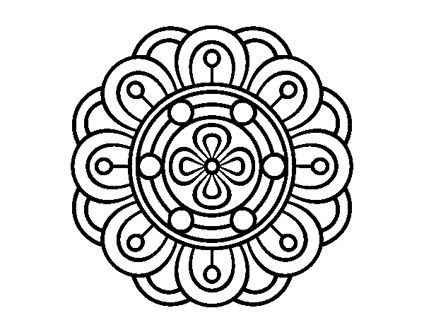 Disegno di Mandala fiore creativo da Colorare