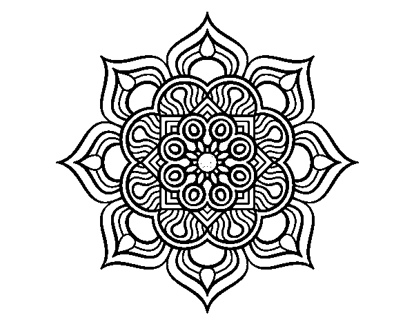 Disegno di Mandala fiore di fuoco da Colorare