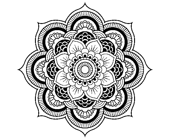 Disegno di Mandala fiore orientale da Colorare