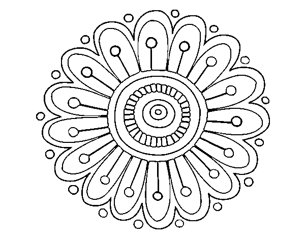 Disegno di Mandala margherita da Colorare