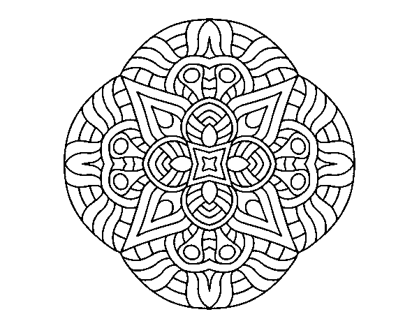Disegno di Mandala maya da Colorare