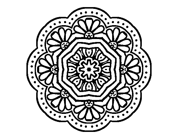 Disegno di Mandala mosaico modernista  da Colorare