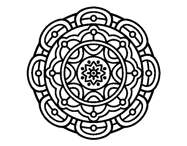 Disegno di Mandala per il rilassamento mentale da Colorare