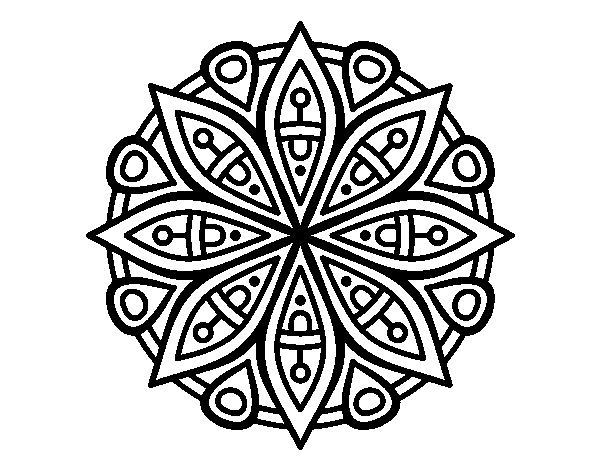 Disegno di Mandala per la concentrazione da Colorare