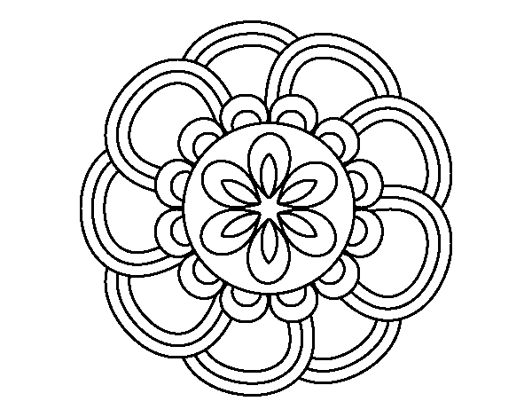 Disegno di Mandala petali da Colorare