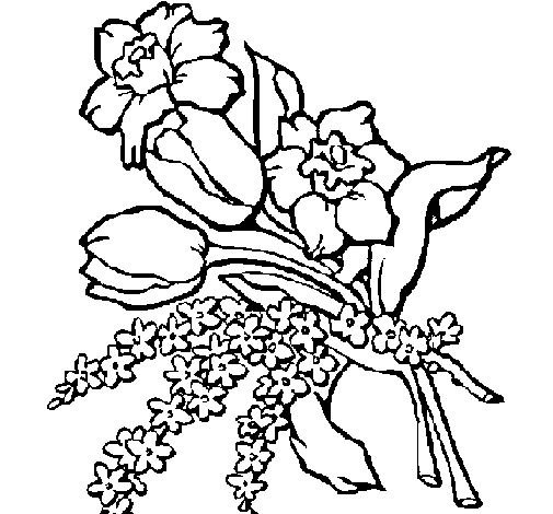 Disegno di Mazzo di fiori da Colorare