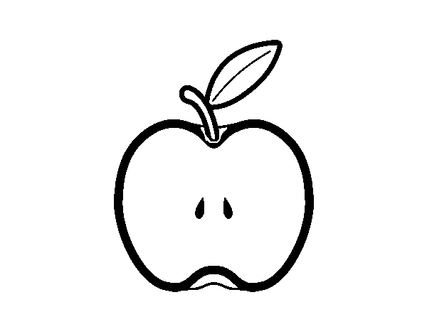 Disegno di Mezza mela da Colorare
