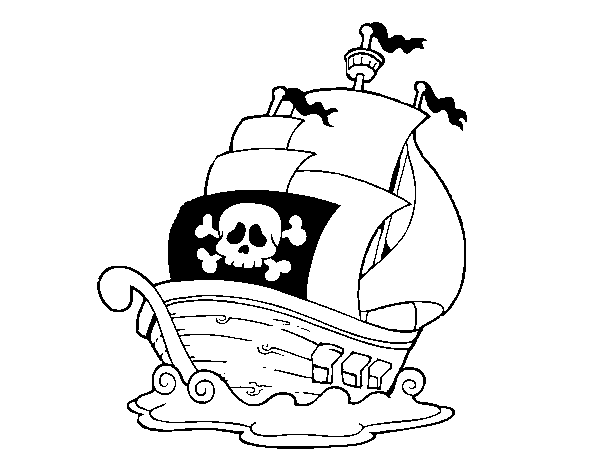 Disegno di Nave dei pirati da Colorare
