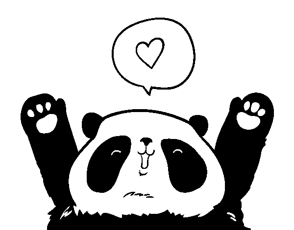 Disegno di Panda amore da Colorare