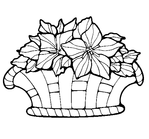 Disegno di Paniere di fiori 8 da Colorare