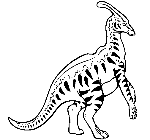 Disegno di Parasaurolophus a strisce  da Colorare