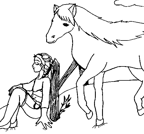 Disegno di Pazza e cavallo da Colorare