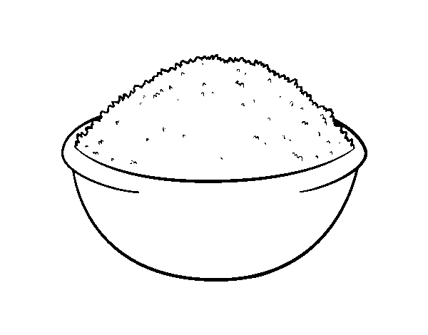 Disegno di Piatto di riso da Colorare